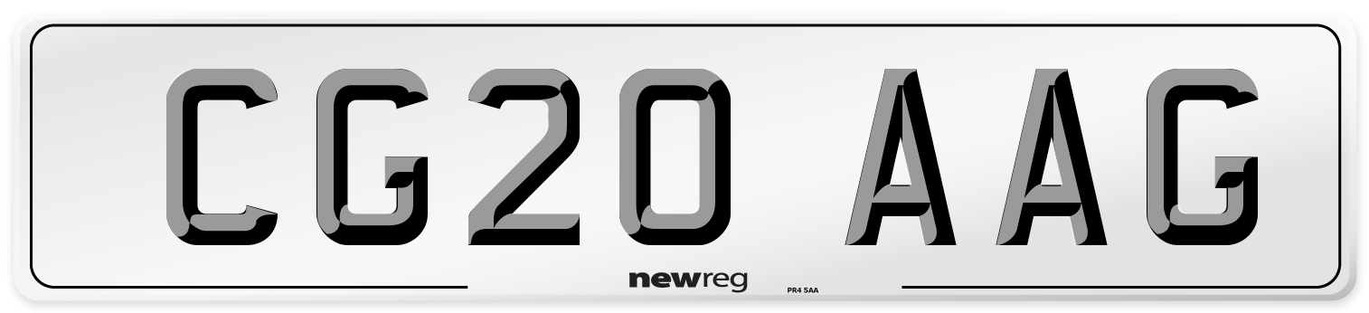 CG20 AAG Number Plate from New Reg